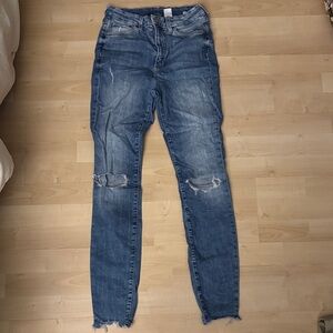 Women's Blue Distressed Jeans